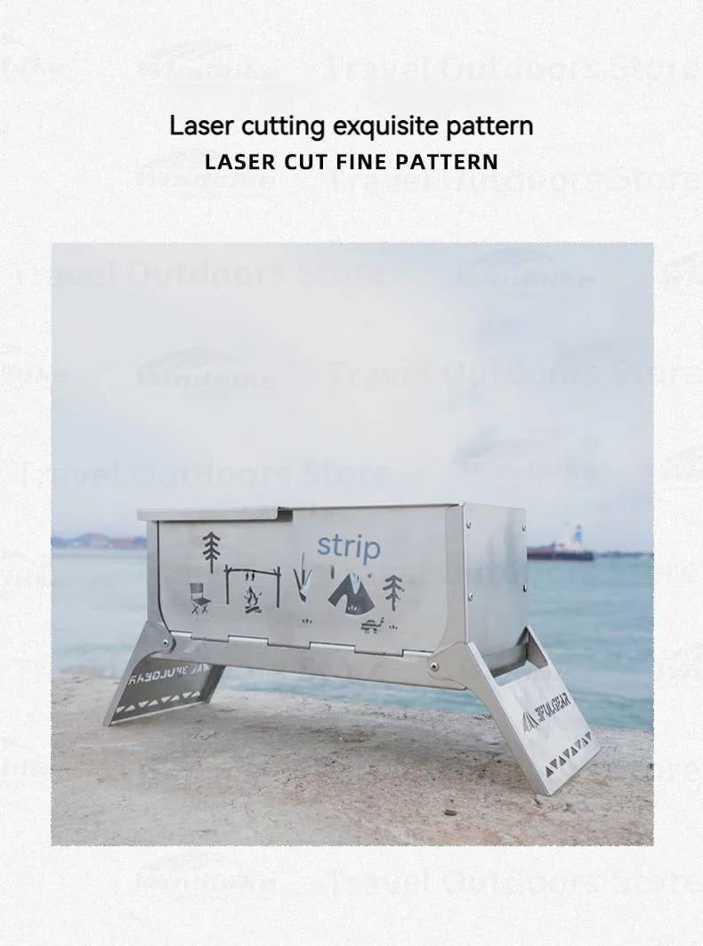 3F UL GEAR Camping Folding Firewood Stove All-In-One Style Tabletop BBQ Furnace 2.2kg Ultralight Outdoor Cooking Equipment Oven