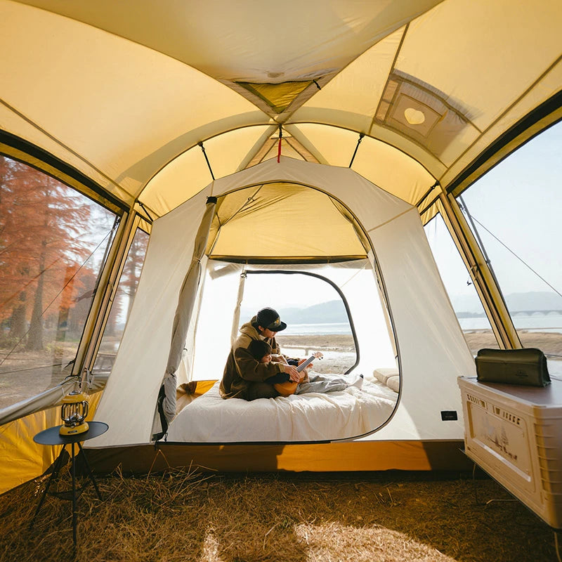 Naturehike Outdoor 4-6 Person Camping Dune 10.9 Tent One Bedroom One Living Room Hiking Tent 75D Nylon Camping Tents Canopy