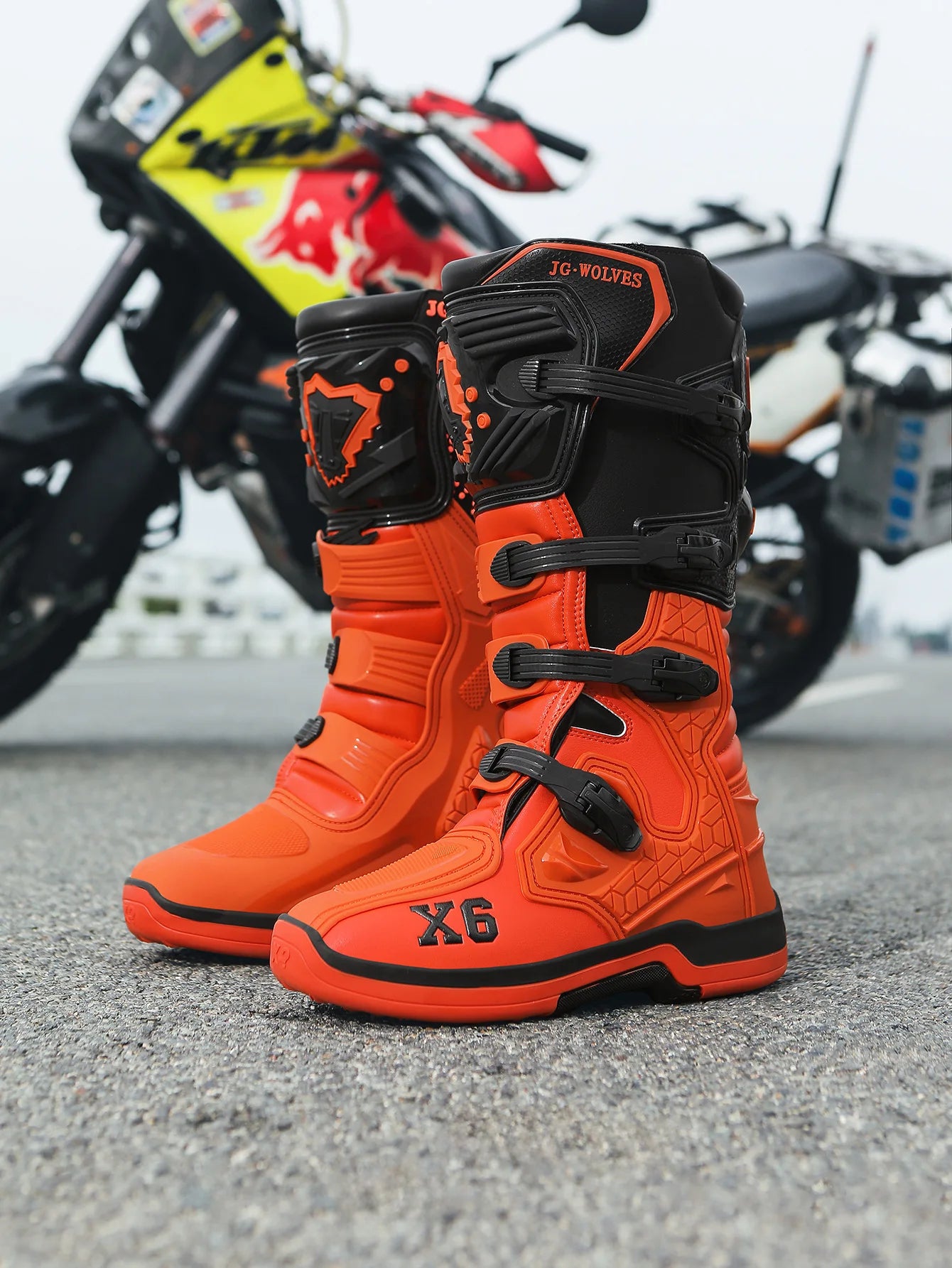 Motorcycle Boot Men Women Riding Mid-Calf Ankle Protective Shoes Moto Motorbike Equipment Racing Long Motorcycle Boots Men