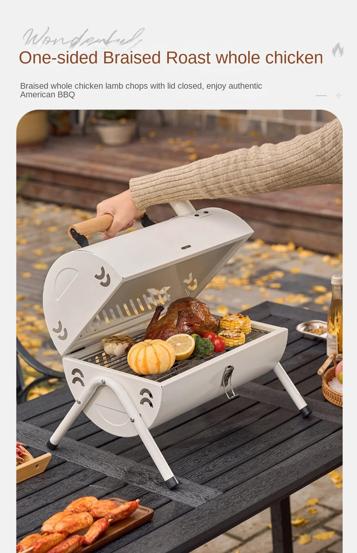 Barbecue Grill Outdoor Portable Picnic Camping Folding Smokeless Grill Household Portable Charcoal Heating Barbecue Grill 2025