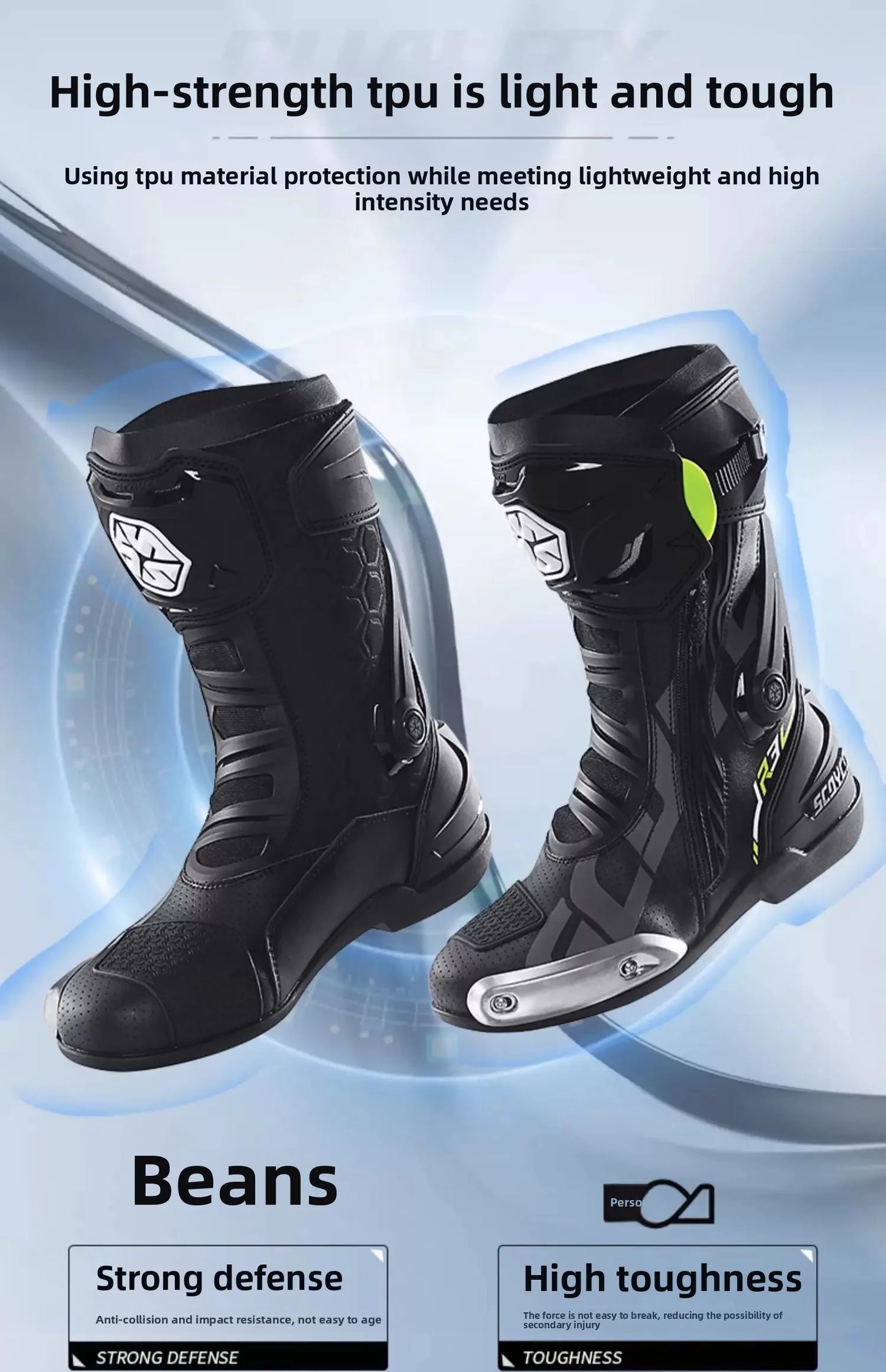 Motorcycle Boots Long Thigh Boots Men Shoes Shoe Moto Riding Shoe Man Racing Motocross Protective Gear Speed SCOYCO MR003