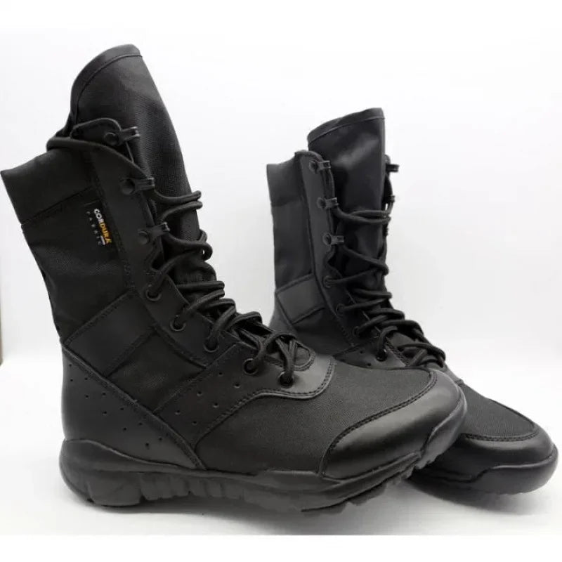 Waterproof Lace Up Tactical Boot Fashion Mesh Motorcycle Men's Work Shoes 47 48 Light Men Combat Ankle Boots