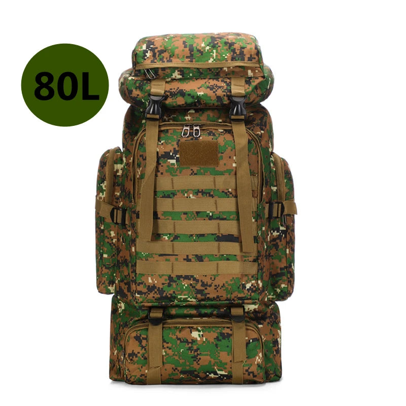 Tactical Backpack 80L, Military Backpack, Waterproof Backpack, Used for Camping, Hunting, Fishing, Hiking