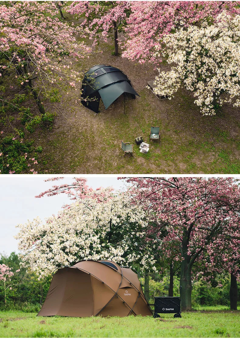 Thous Winds CNC 4-8 Person Family Camping Tent Outdoor Emotional Camp Tent 20D Ripstop Nylon Both Side Silicon Lightweight Tents