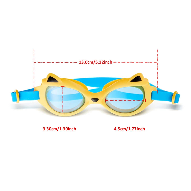 Professional Kids Swimming Goggles Cartoon Frame Anti-UV Children HD Lenses Pool Glasses Eyewear Anti Fog Adjustable Head Strap