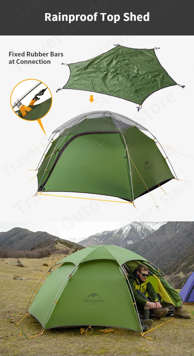 Naturehike 15D Cloud Peak Camping Tent Outdoor Camping Ultralight 2 Persons 15D Silicone 4 Seasons Hiking Tent With Free Mat