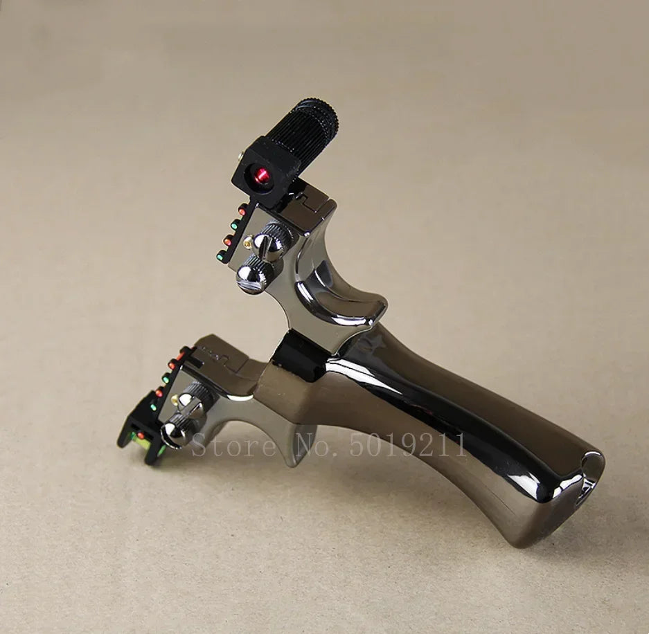 Powerful Laser Slingsshot Upgrade Outdoor Shooting Catapult Double Screw Quick Pressure Rubber Band Hunting Slingshot