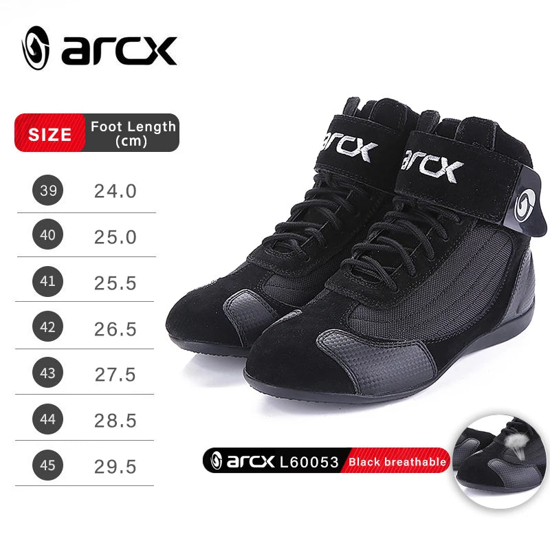 ARCX Motorcycle Boots Street Riding Shoes Anti-Slip Outdoor Trekking Hike Work Shoes for Men Breathable Non-slip Anti-fall