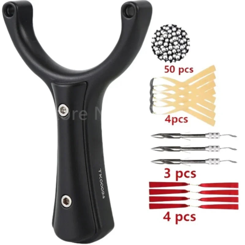 Aviation aluminum Slingshot Flat Rubber Strap Catapult Hunting Slingshot Outdoor Shooting Sports Fishing Accessories Tool