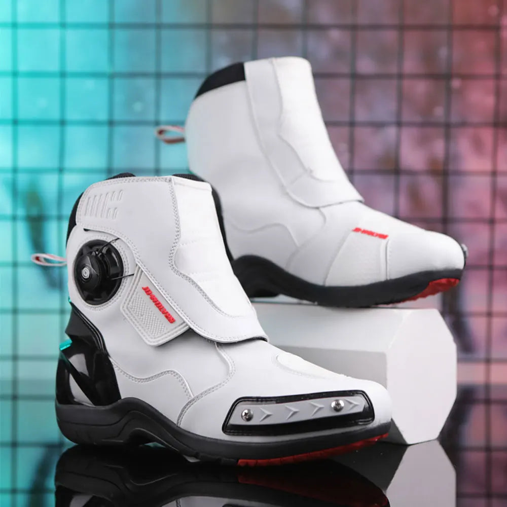 Men Motorcycle Boots Outdoor Waterproof Motocross Riding Boot Anti-Slip Motos Shoes High Quality Men's Motorcycle Shoes JC666