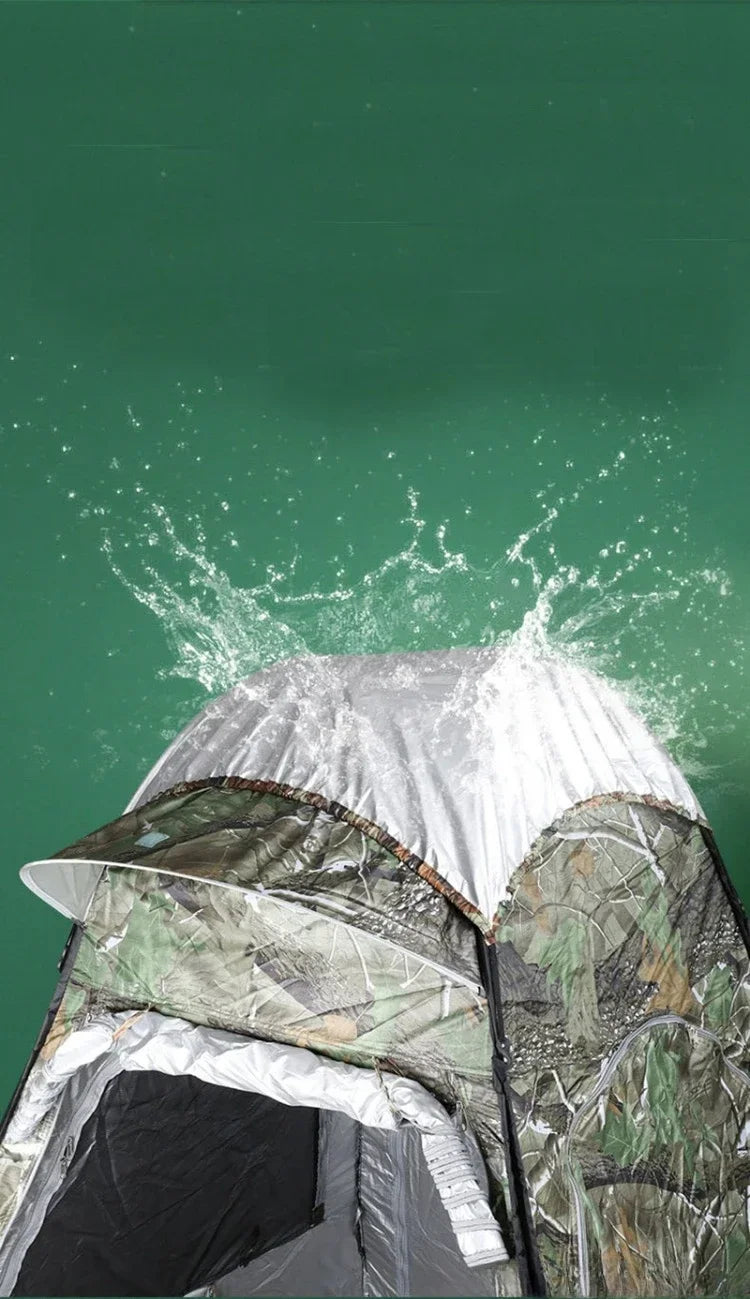 1-2Person Camouflage Ice Fishing Tent Anti-Mosquito  Rain-Proof Sunscreen Double Doors  2 Windows Pop-Up Quick Open150x150x190cm