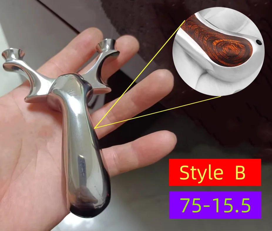 Hunting Slingshot Stainless Steel Bow Big Powerful Catapult Self Defense Survival High Precision Sling Shot