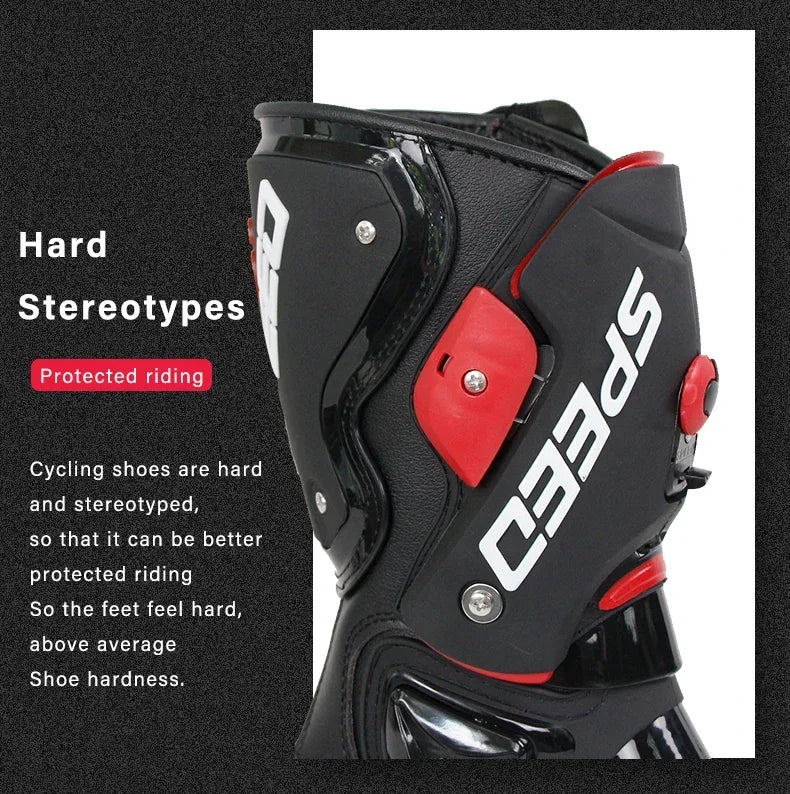 Riding Tribe Men Leather Motorcycle Boots Moto Ridding Racing Motocross Off-Road dirt bike Motorbike Shoes Botas Motor Boot