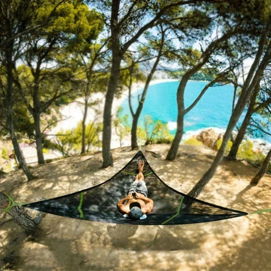 2025 Outdoor Camping Hanging Portable Bed Triangle Hammock Portable Multi Person Aerial Mat  travel Convenient Sleep Hammock bed