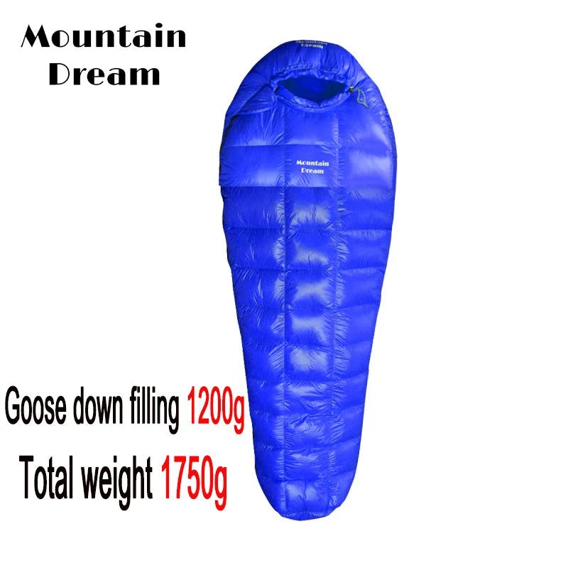Mummy Checkered Sleeping Bag Very Warm White Goose Down Filling Suitable for Adults Winter Warm Camping Travel Hiking