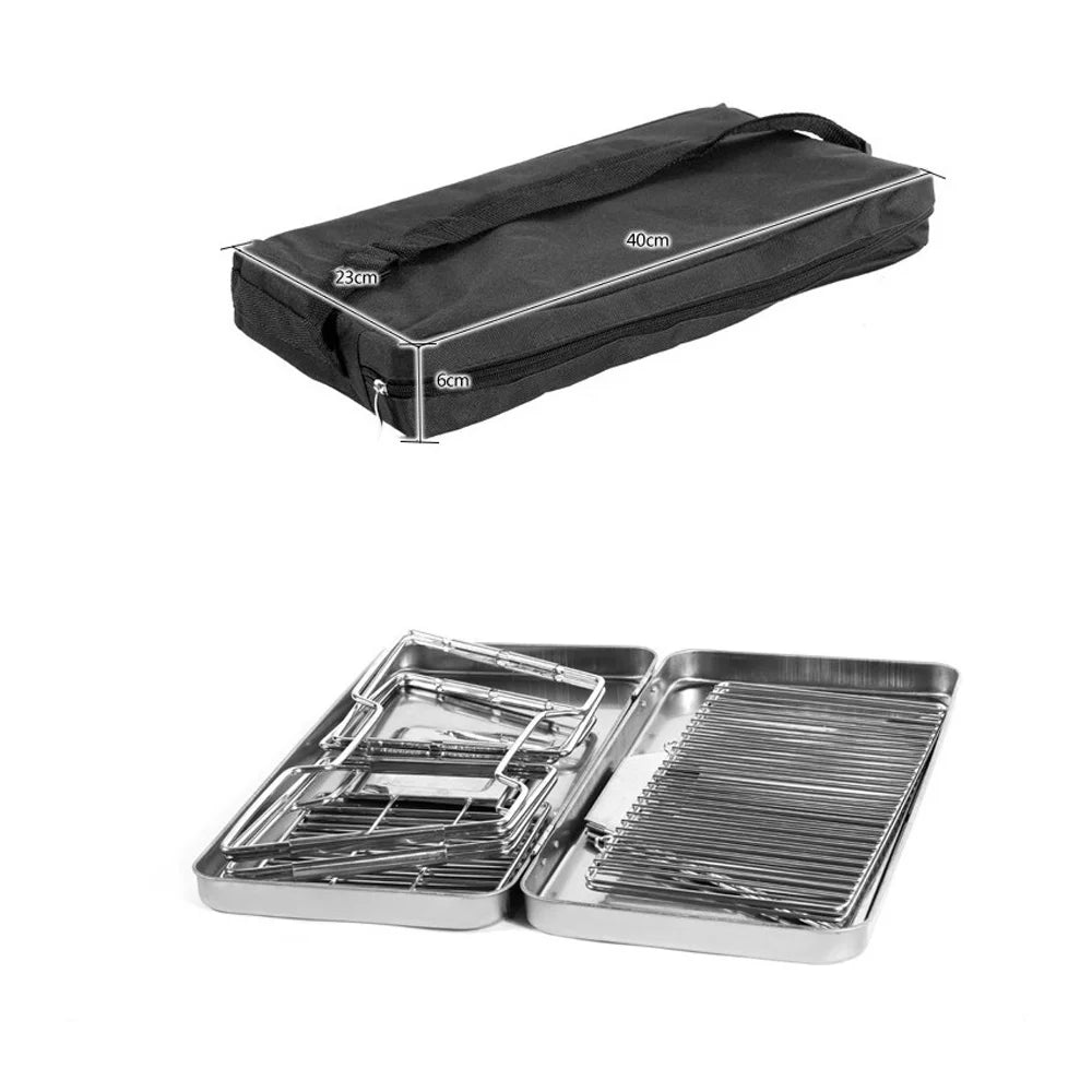 Camping Wood Stove Brazier Camping Fire Wood Heater Portable Folding Hike Barbecue BBQ Charcoal Grill Stand