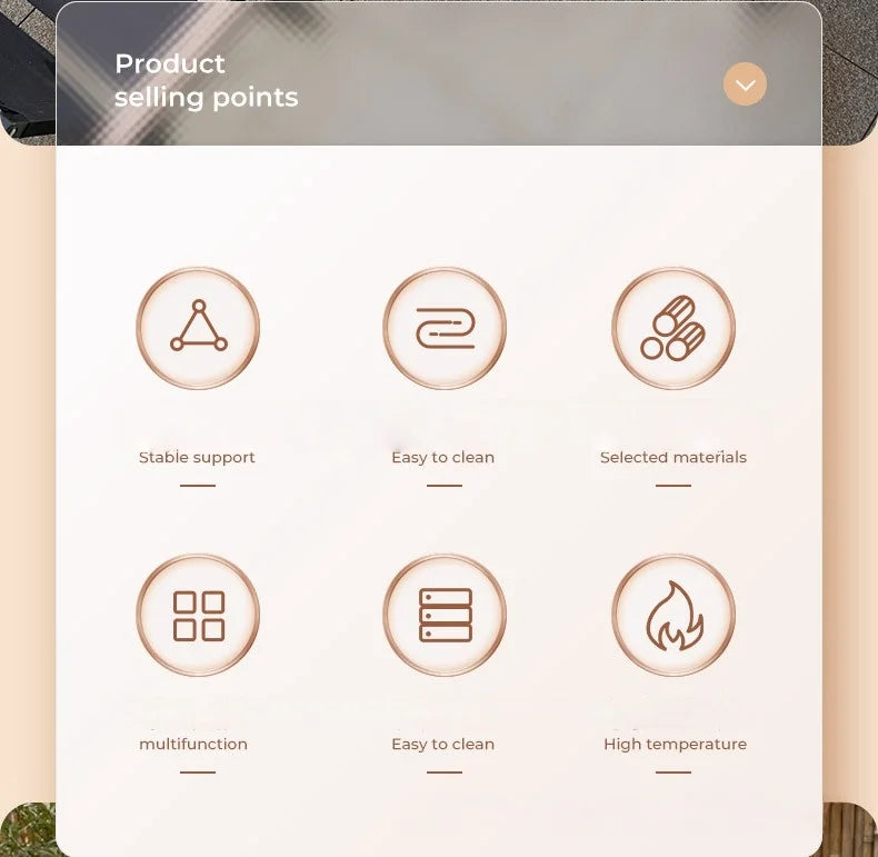 Outdoor Square Barbecue Grill Multi-Functional Barbecue Table Charcoal-Fired Tea-Brewing Table Wood-Burning Stove