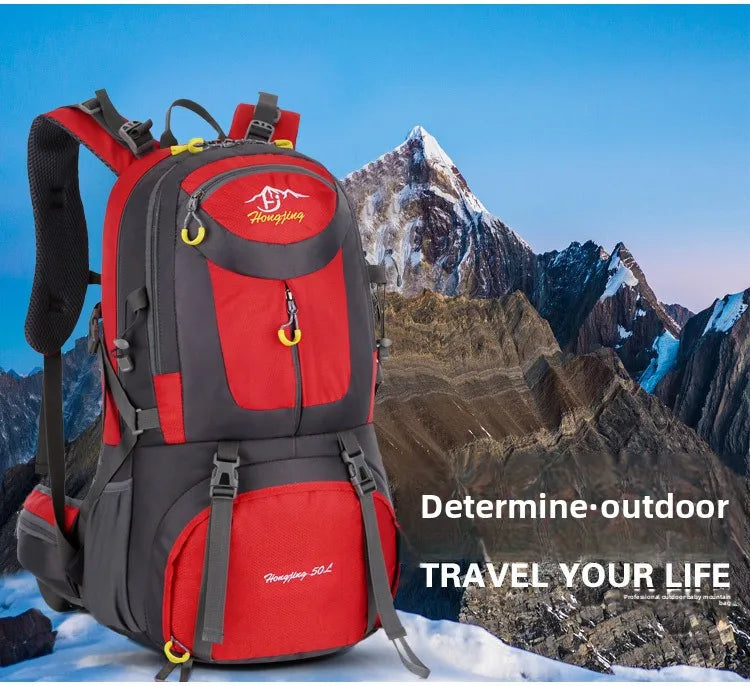 60L Large Capacity Hiking Backpack Men Outdoor Mountain Backbag Male Sport Back Pack Leisure Teens Travel Package Black