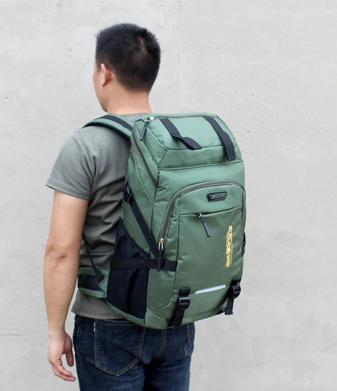 50L Waterproof Hiking Camping Travel Backpack Men Women Outdoor Large Capacity Mountain Climbing Bag Oxford Luggage Rucksack