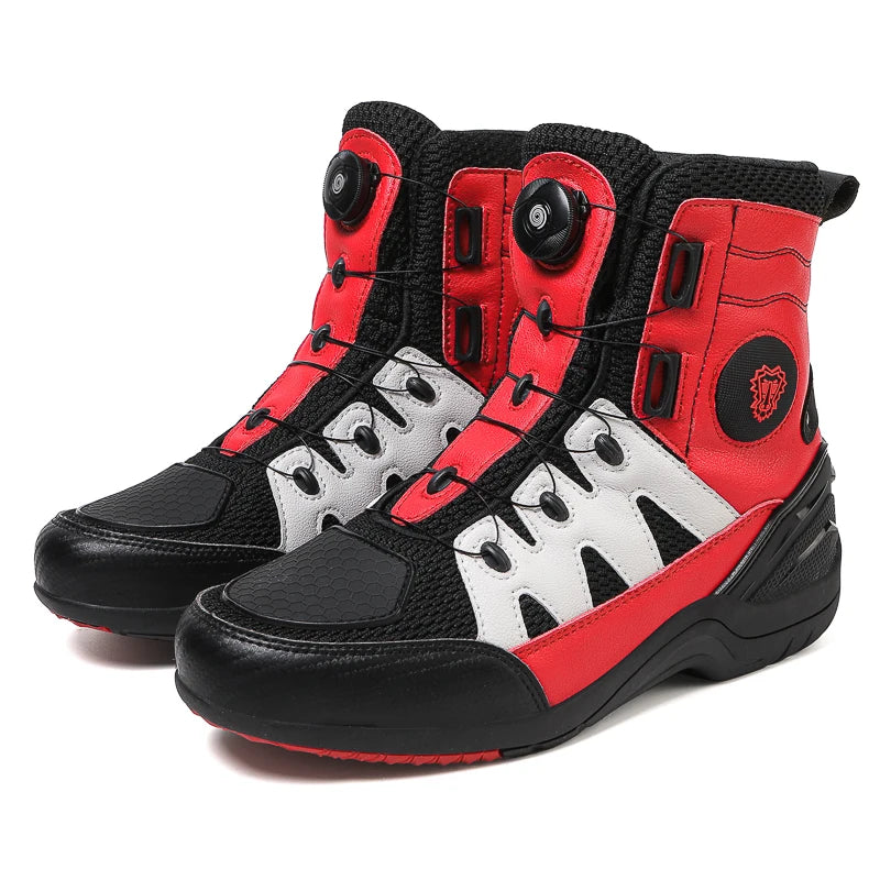 Motorcycle Shoes Riding Men Boots Motorcycle Casual Shoes Microfiber Waterproof Anti-slip Outdoors Travel Equipment Sneakers