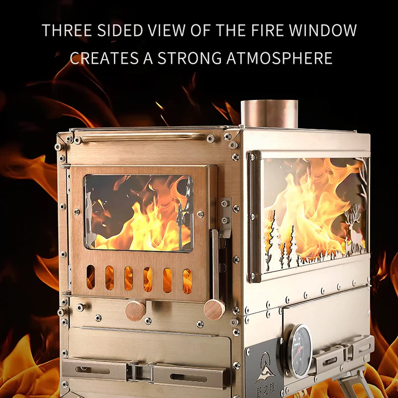 Firewood Stove Tent Heater Wood Furance Pellet Stove Brazier Grill Outdoor Camping Stove Portable Tent Heating Drawer Oven New