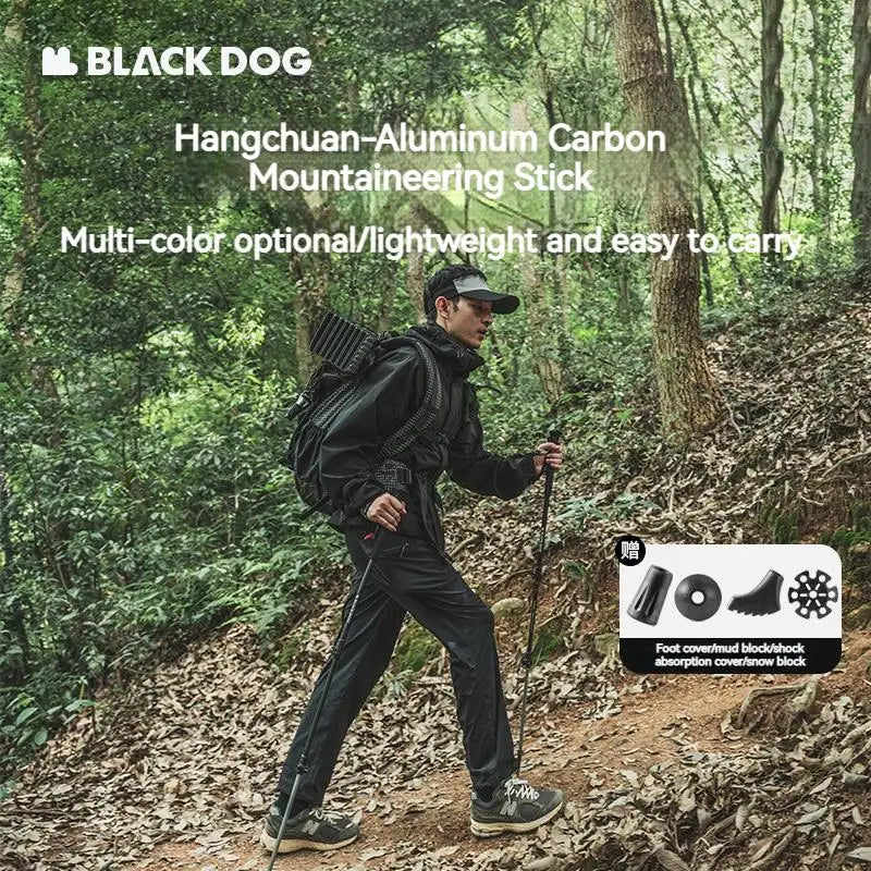 Naturehike Blackdog Trekking Pole Telescopic Aluminum Carbon Walking Sticks Hiking Cane Adjustable Ultralight Mountaineering 1pc
