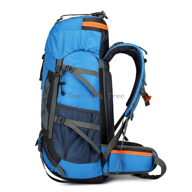 2025 cross-border outdoor hiking bag shoulder hiking sports bag waterproof bag backpack large capacity polyester backpack a001