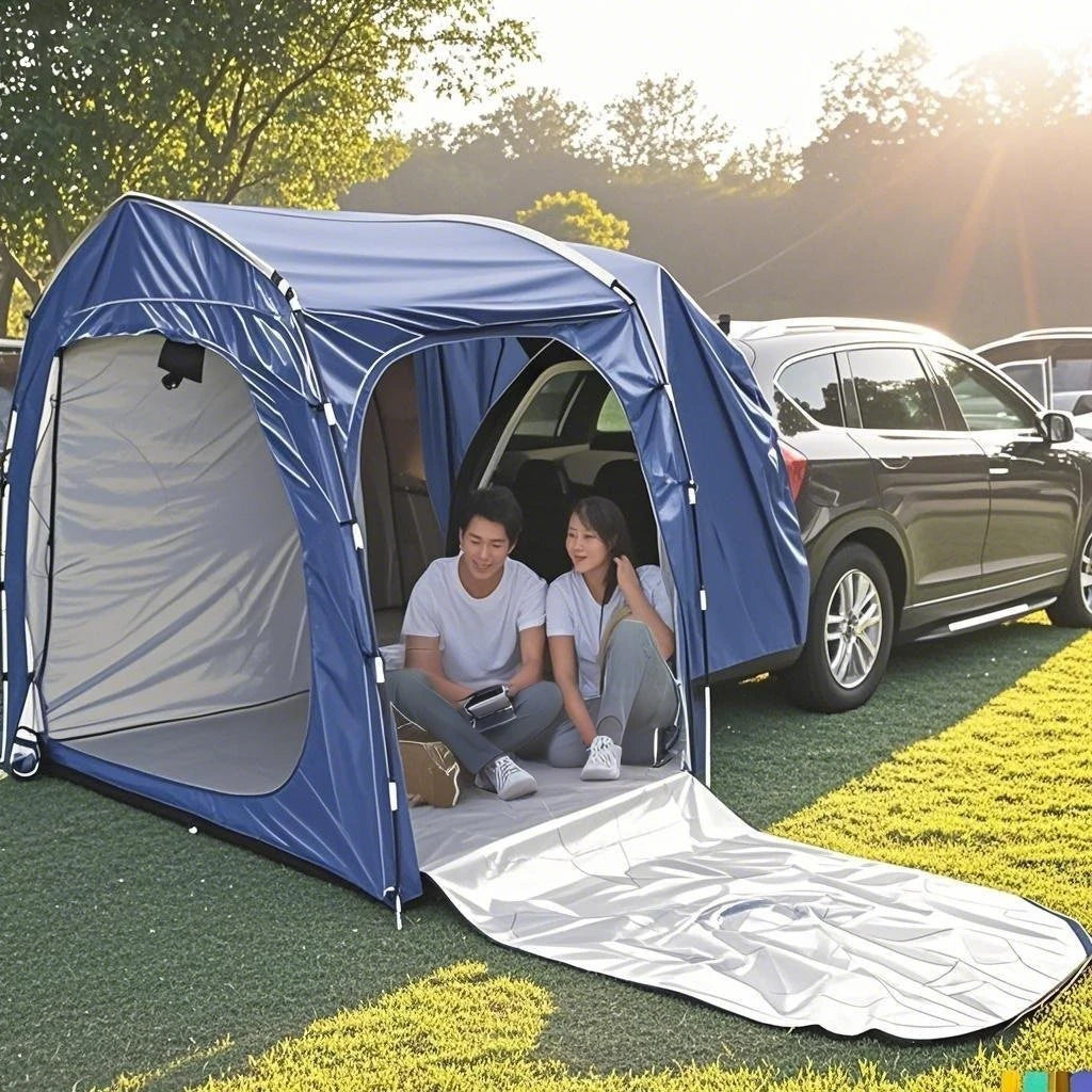 Easy Setup SUV Car Camping Tent - 4-Season Waterproof Tailgate Tent with Floor, 2-4 Person Large Space for Outdoor Adventures