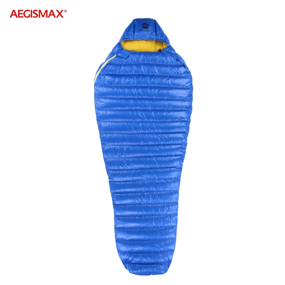AEGISMAX LETO Outdoors White Goose Down Sleeping Bag Waterproof Camping Travel 36℉~45℉ Small Packing Down Sleeping Bag FP700+