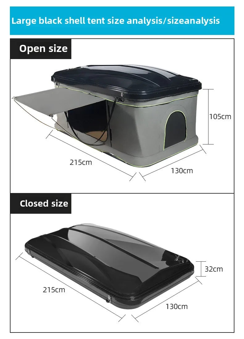 ABS small free to build outdoor camping quick-drive roof tent tourist fishing roof tent