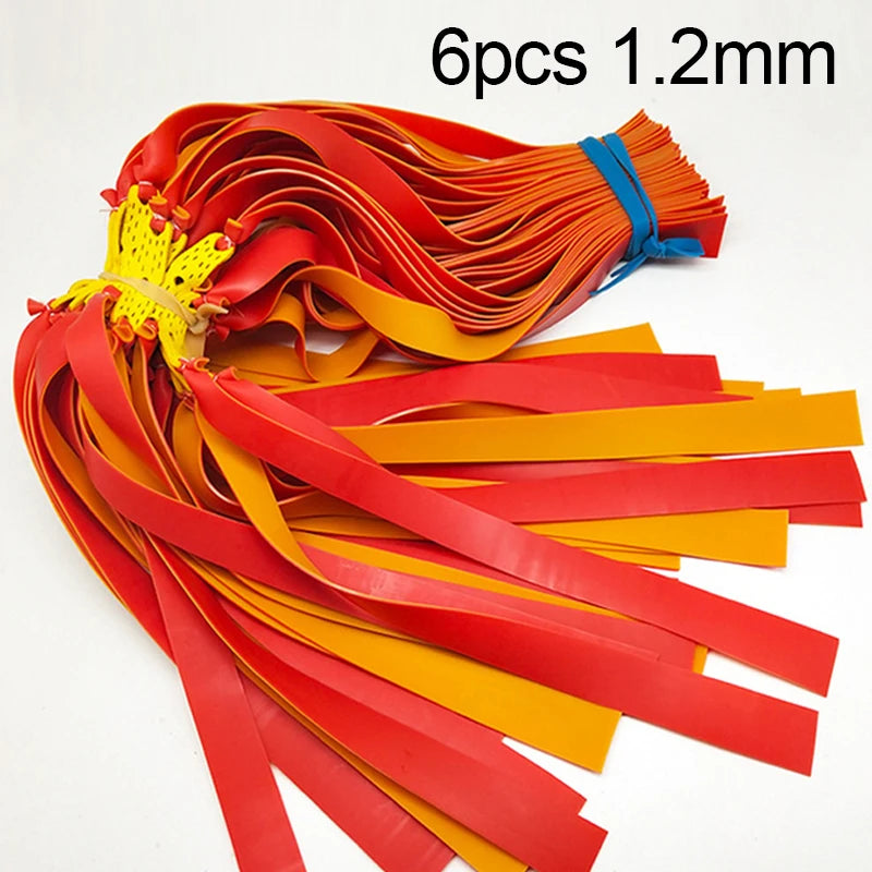 Outdoor Sports 6pcs 0.55-1.2 mm Rubber Band Powerful Hunting Accessories Flat Elastic Band For Slingshot Catapult Rubber Bands