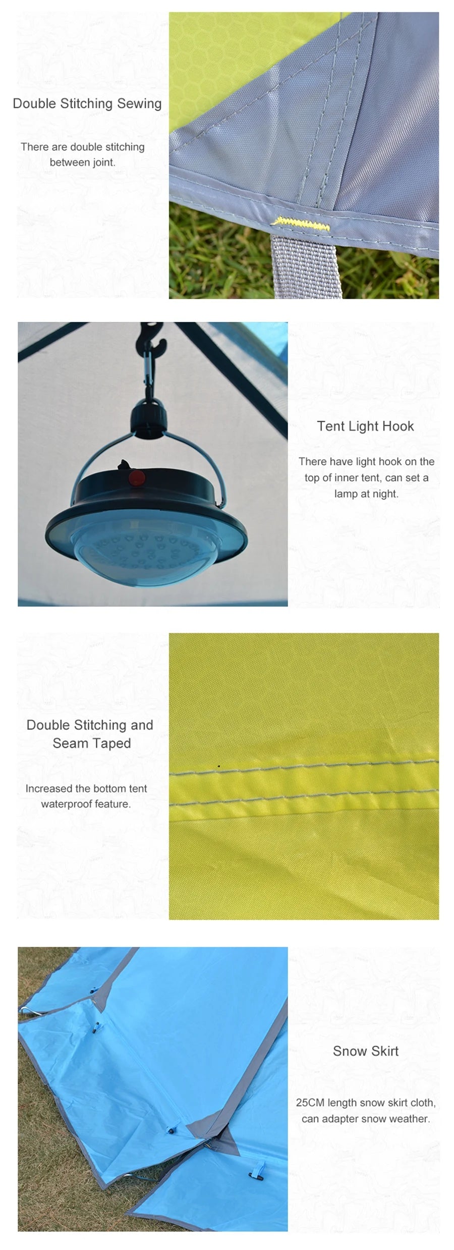 Desert Fox Camping Tent with Snow Skirt Winter Type 2 Persons Warm Tents for Hiking Travelling 4 Seasons Outdoor Backpack Tent