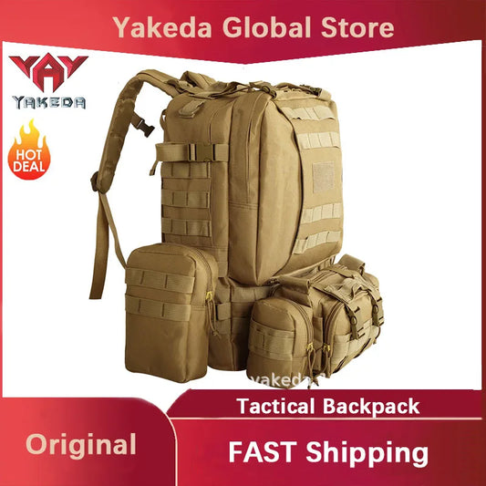 YAKEDA Tactical Backpack Outdoor Mountaineering Tactical Bag Sports Men and Women Large Capacity Wear-resistant Picnic Camping