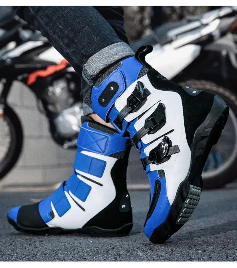 New Motorcycle Boots Men's Outdoor Sports Motocross Protective Boots Motos Slip Resistant Riding Shoes Motorcycle Accessories