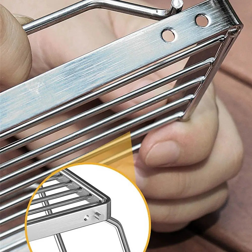 Stainless Steel Foldable Camping Grill Rack Corrosion Resistan Foldable BBQ Stove Stand Folding Heat-resistant