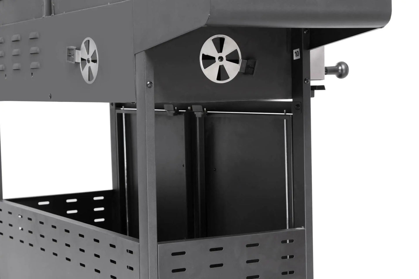 BBQ Grill  Outdoor Large Hybrid 4 Burner Trolley Smokeless Dual Fuel Charcoal and Gas Combo with Side Burner