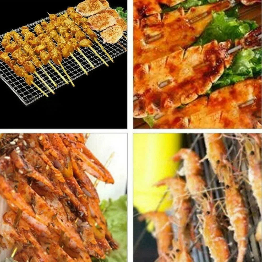Silver Steak Meat Fish Net Size BBQ Net Tools Vegetable Barbecue Grilling Basket Grill  Rotisserie Grill  Barbecue Grill  Cucina