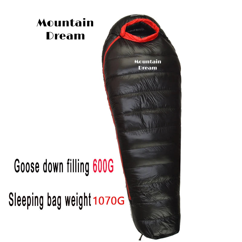 Winter Down Sleeping Bag Adult Mummy White Goose Down Warm Sleeping Bag Three Seasons Suitable For Camping Trips