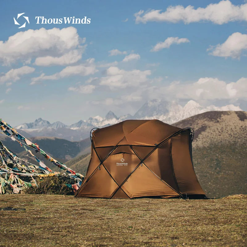 Thous Winds CNC 4-8 Person Family Camping Tent Outdoor Emotional Camp Tent 20D Ripstop Nylon Both Side Silicon Lightweight Tents