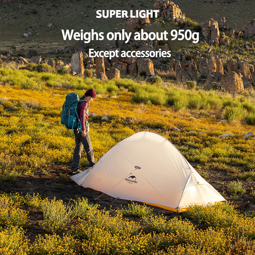 Naturehike Cloud Up 2 Camping Tent 1-2 Person Nylon 20D Travel Tent Waterproof Portable Hiking Backpacking Tent Ultralight