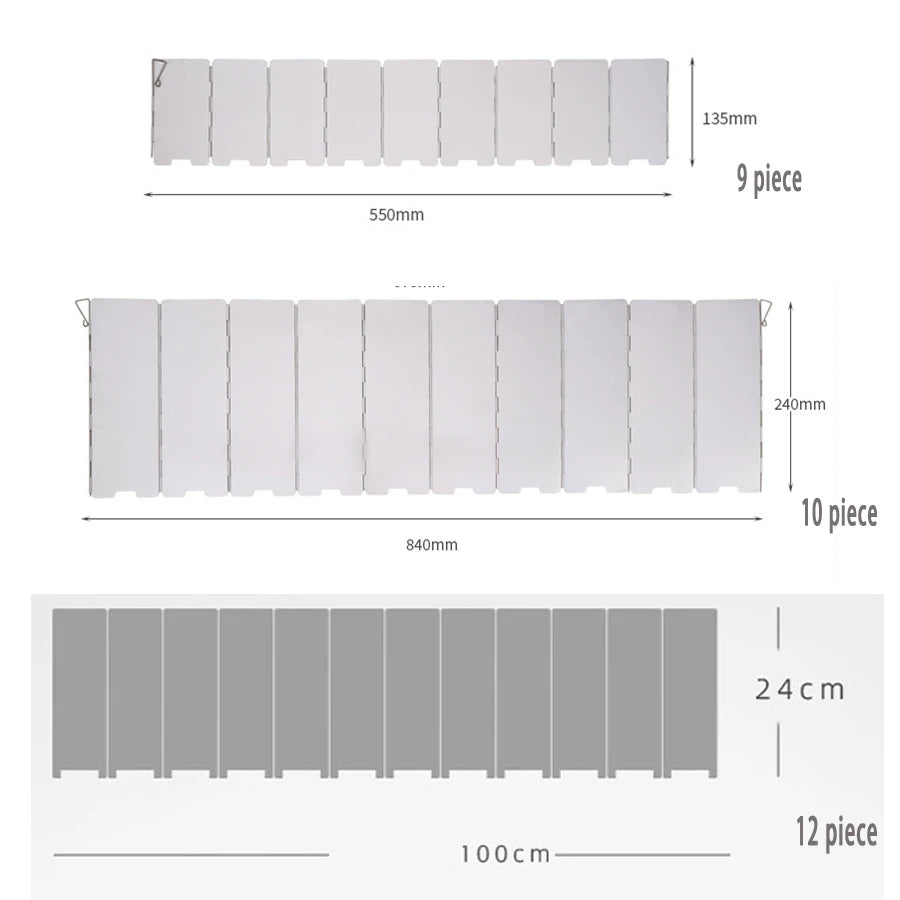 Tall Stove Windscreen-Gas Burner Windshield- Aluminum Camping Stove Compact Folding,Outdoor Cooker Butane Burner Wind Shield