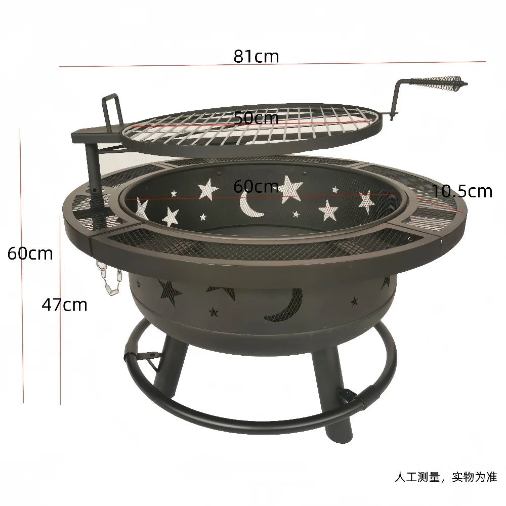 Outdoor barbecue grills, household firewood heating stoves, patio fire pits, villa bonfire pits, fire pit tables for gathering