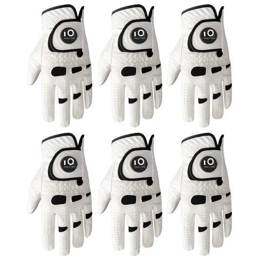 6 Pcs Premium Comfortable Golf Gloves Men Cabretta Leather with Ball Marker Left Hand Right Grip Cadet Size S M ML L XL