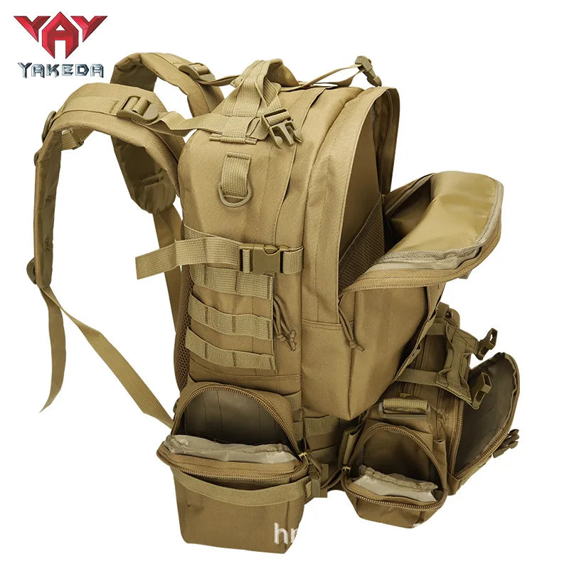 YAKEDA Tactical Backpack Outdoor Mountaineering Tactical Bag Sports Men and Women Large Capacity Wear-resistant Picnic Camping