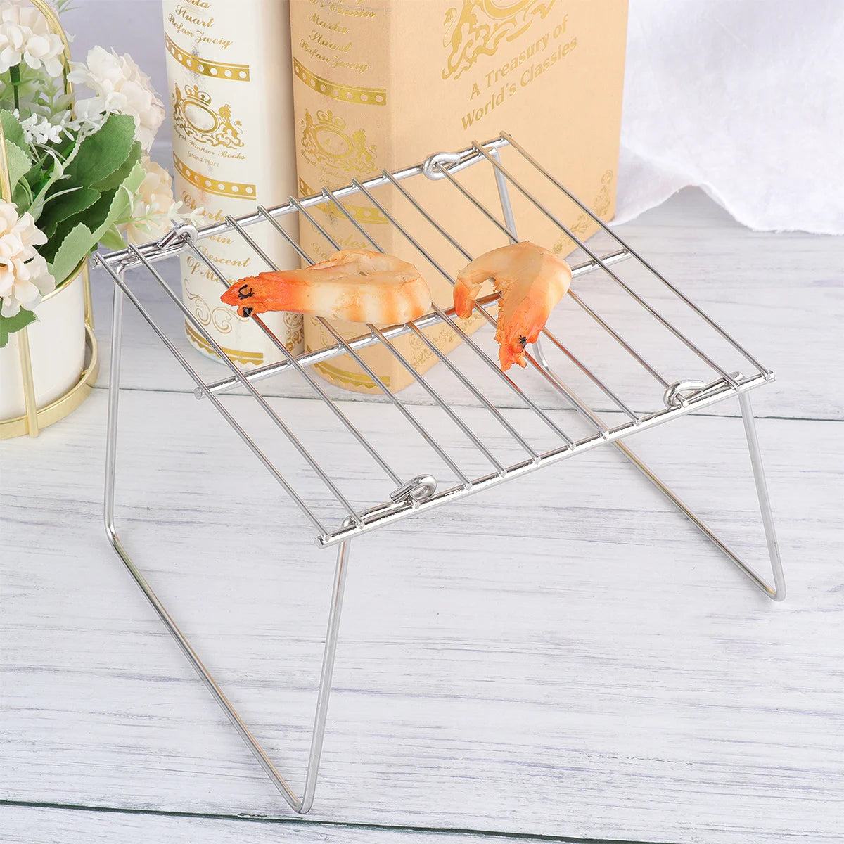 Stainless Steel Grill Grills for Park Barbecue Accessories Fold Folding Mini BBQ Tools
