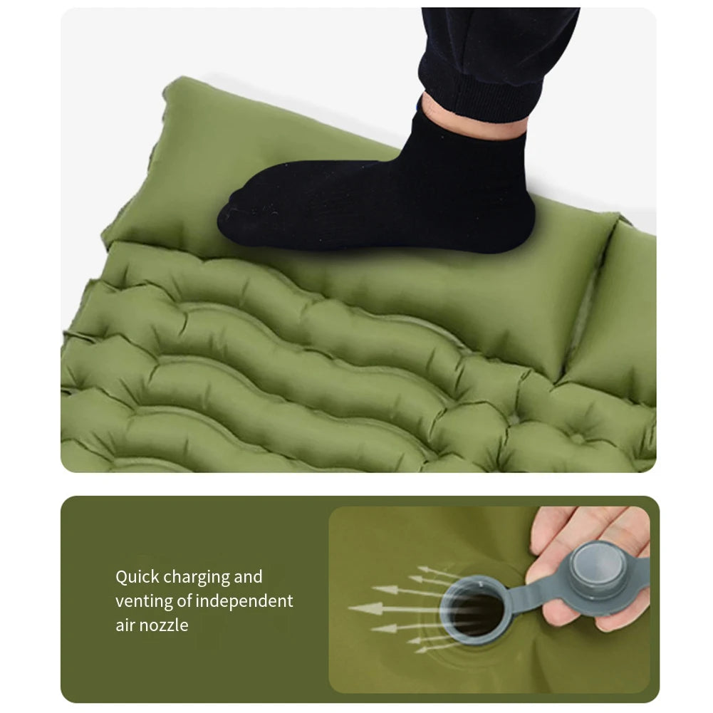 Camping Trip Inflatable Pad Waterproof Camping Pad Storage Bag Included Wear-resistant Material Body Mapping Technology