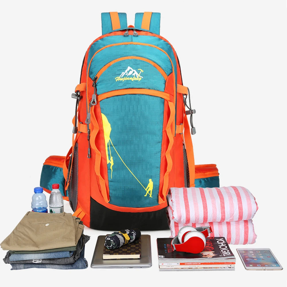 1PCS 40L Hiking Backpack, Water Resistant Lightweight Outdoor Sport Daypack Travel Bag for Camping Climbing Skiing Cycling