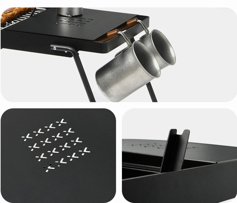 Naturehike Camping Portable Foldable Barbecue Grill Outdoor Mini Camping Grilling Rack 2-speed Adjustable Fire Mini BBQ Table