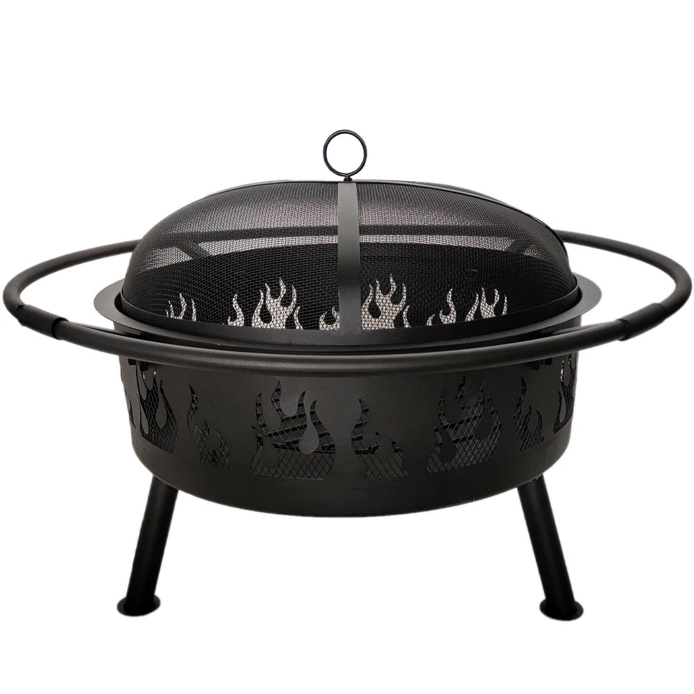 Multi Functions Camping Fire Pits Wood Burning Outdoor Heavy Duty Barbecue With Bbq Grill