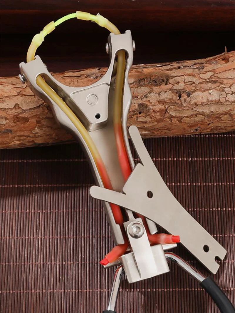 New Pulley Slingshot,Outdoor Hunting Fishing Slingshot Set with Wrist Rest High-speed Shooting Catapult for Adult Competition